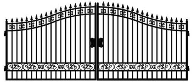 Chery Industrial Wrought Iron Driveway Gate (Unused)