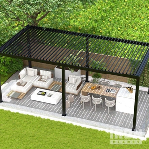 Chery Industrial Aluminum Pergola Kit w/ Adjustable Roof Divers  (Unused)