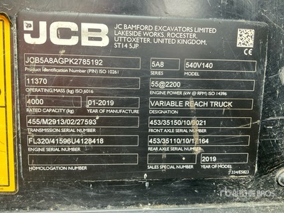 2019 JCB 535-140 Hi-Viz. رافع تليسكوبى