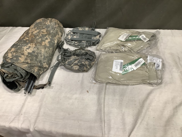 (5) ICS Improved Combat Shelters, (92) Canteen Pouches & Assorted Items