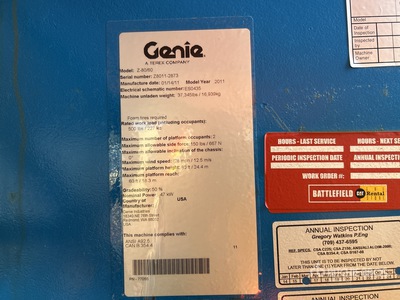 2011 Genie Z80/60 4WD Diesel Gelenkarbeitsbühne (Inoperable)