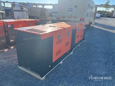 Quantity of (2) 12 kW Skid-Mounted Generator Set (Unused)