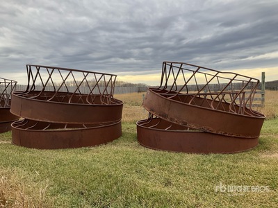 Quantity of (4) Round Bale Livestock Feeder