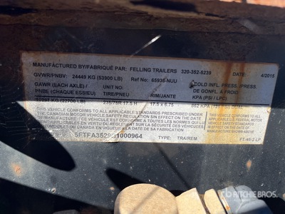 2016 Felling 22700 lb 24 ft T/A Equipment Trailer