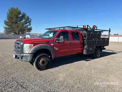 Liftmoore L-21 2000 lb Straight Boom on 2015 Ford F-550 XL 4x2 Crew Cab Flatbed Truck with Crane