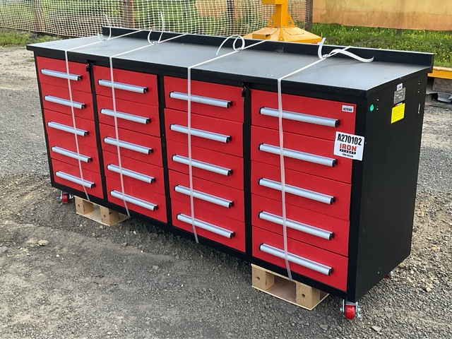 2250 mm 20-Drawer Workbench (Unused)