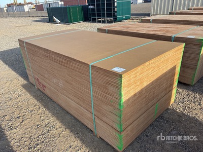 Quantity of (66) 1/2 in x 4 ft x 8 ft No Stamp Plywood (Unused)