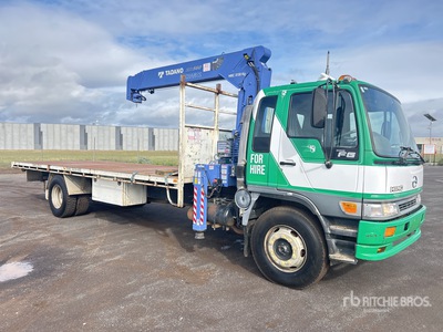2002 Hino FG1J 4x2 w/ 2017 Tadano TM-ZR565S(HEF) 3.13 t Straight Boom Flatbed Truck w/Crane