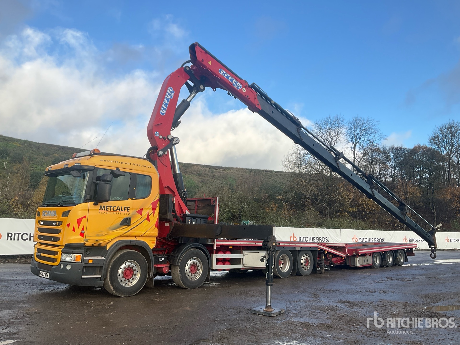 2013 Scania R480LB Effer 685/5S Crane - Beavertail Ciągnik siodłowy T/A z kabiną sypialną