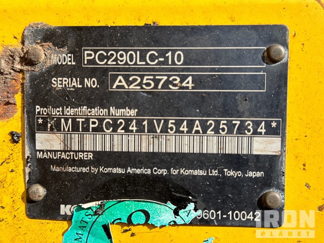 EXCAVADORA 2014 KOMATSU PC290LC10