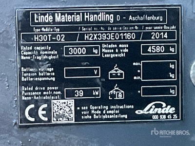 2014 Linde H30 Heftruck