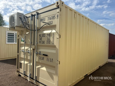 2025 20 ft x 8 ft Skid-Mounted Storage Container Mobile Office (Unused)