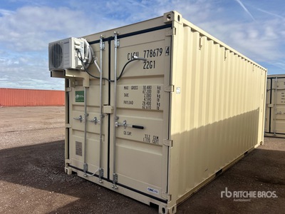 2025 20 ft x 8 ft Skid-Mounted Storage Container Mobile Office (Unused)