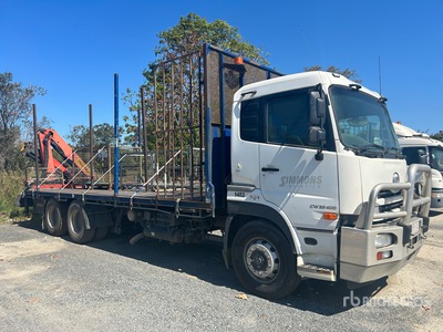 Palfinger PK10000A 2.17 ton on 2012 Nissan UD CWB4D 6x4 شاحنة مسطحة مع رافعة