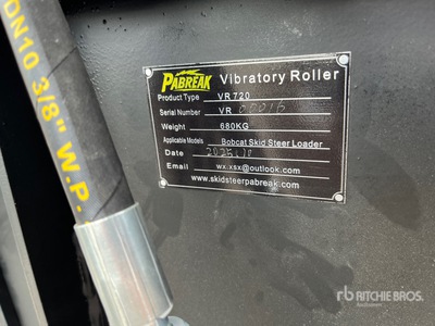 2025 PABREAK VR720 74 in Skid Steer Vibratory Roller (Unused)