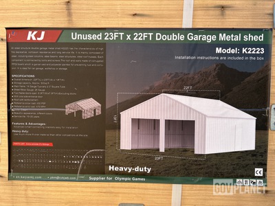 KJ K2223 Double Garage Metal Shed - Unused
