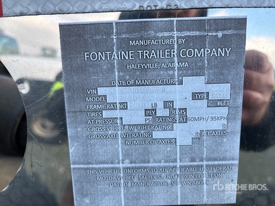 2002 Fontaine 55 ton Tri/A Removable Gooseneck Góndola