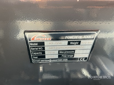 2025 ARTEER RT-72W 72 in Skid Steer Tiller (Unused)