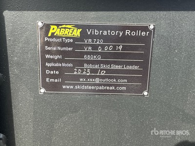 2025 PABREAK VR720 74 in Skid Steer Vibratory Roller (Unused)