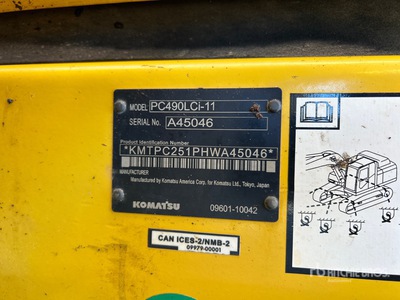 2018 Komatsu PC490 Rupsgraafmachine