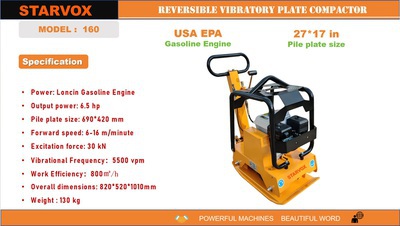 2025 STARVOX SV-160 REVERSIBLE Zagęszczarka wibracyjna (Unused)