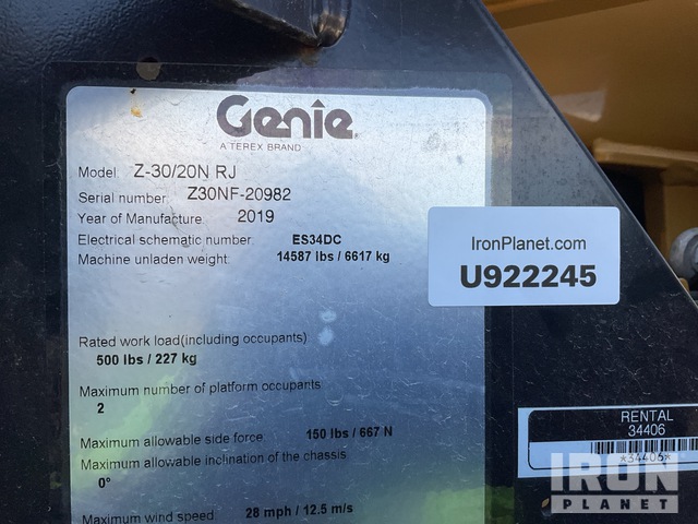 ELEVADOR ARTICULADO 2019 GENIE Z3020NRJ