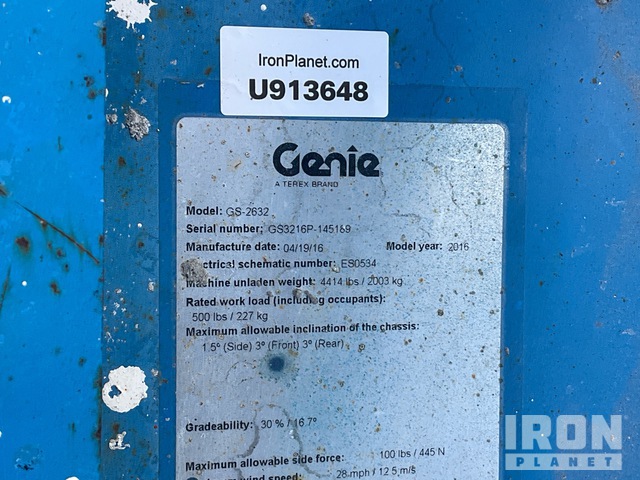 ELEVADOR TIJERA 2016 GENIE GS2632