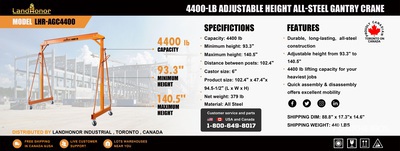 2025 Landhonor LHR-AGC4400 4400 lb Gantry Crane (Unused)