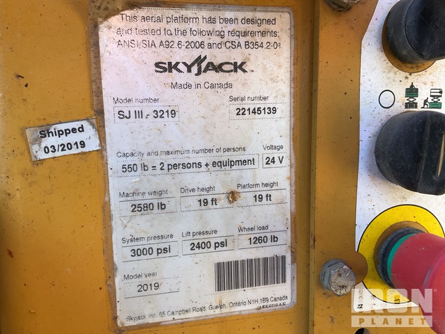 ELEVADOR TIJERA 2019 SKYJACK SJIII3219