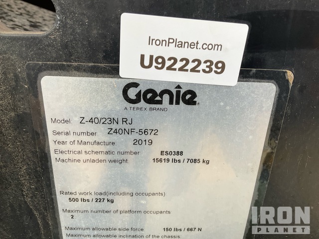 ELEVADOR ARTICULADO 2019 GENIE Z4023N