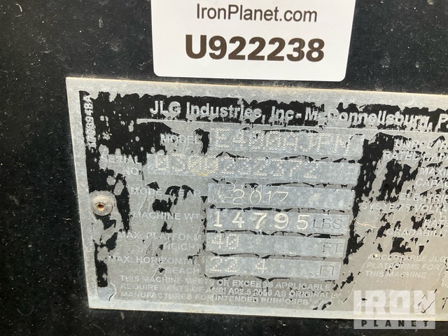 ELEVADOR ARTICULADO 2017 JLG E400AJPN