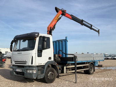 2005 Palfinger PK7501 Articulated Boom on 2008 Iveco Eurocargo 120E22 4x2 شاحنة مسطحة مع رافعة