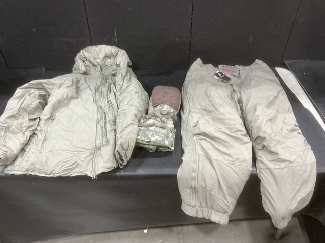 (10) Cold Weather Parkas, (13) Pairs of Cold Weather Trousers & Assorted Items