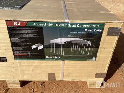 KJ K4020 Steel Carport Shed - Unused