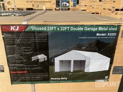 KJ K2223 Double Garage Metal Shed - Unused