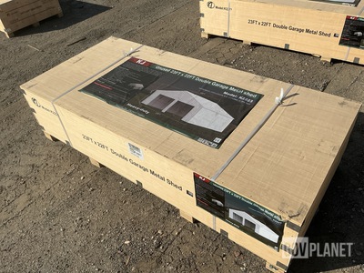 KJ K2223 Double Garage Metal Shed - Unused