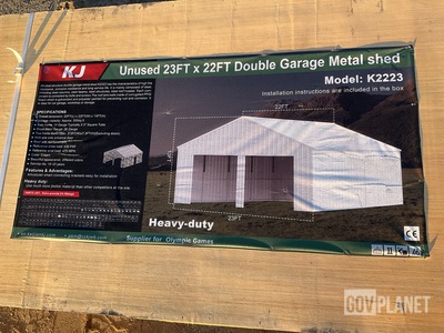 KJ K2223 Double Garage Metal Shed - Unused