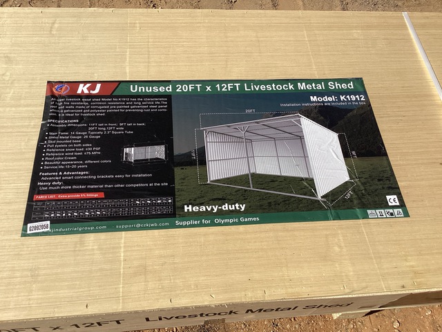 KJ K1912 Livestock Metal Shed - Unused KJ K1912 Livestock Metal Shed - Unused