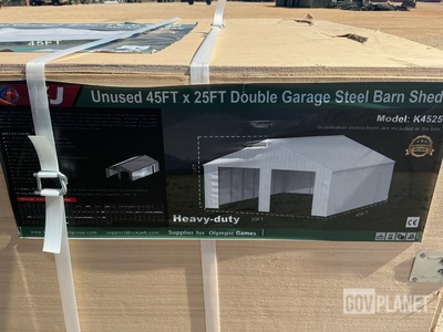 KJ K4525 Double Garage Steel Barn Shed - Unused