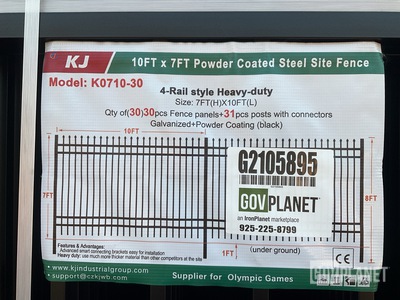 (30) Pieces of Galvanized Steel Garden/Public Space Fence w/(31) Post Connectors