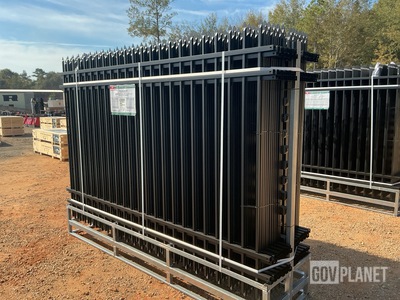 (24) Pieces of KJ Powder Coated Steel Fence w/(25) Post Connectors - Unused