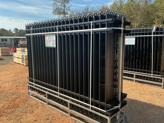 (24) Pieces of KJ Powder Coated Steel Fence w/(25) Post Connectors - Unused