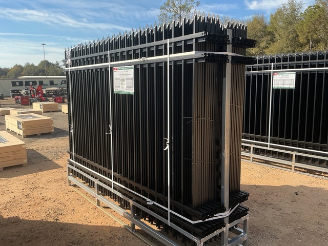 (24) Pieces of KJ Powder Coated Steel Fence w/(25) Post Connectors - Unused