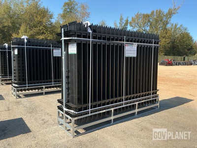 (24) Pieces of KJ Powder Coated Steel Fence w/(25) Post Connectors - Unused