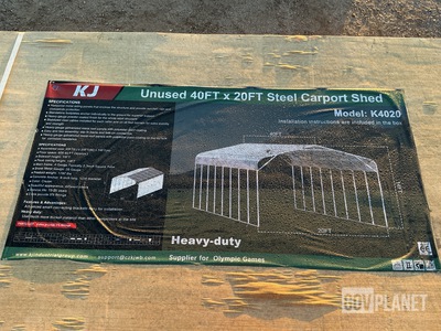 KJ K4020 Steel Carport Shed - Unused