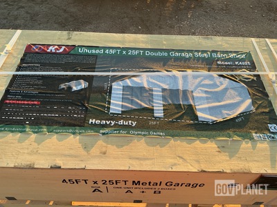 KJ K4525 Double Garage Steel Barn Shed - Unused