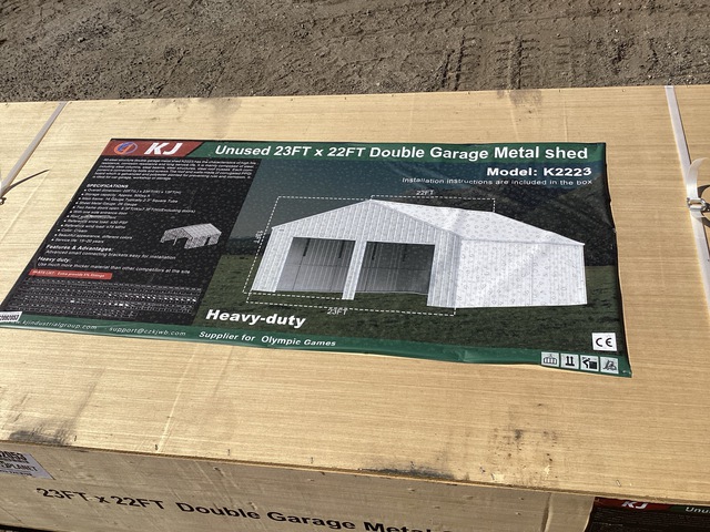 KJ K2223 Double Garage Metal Shed - Unused