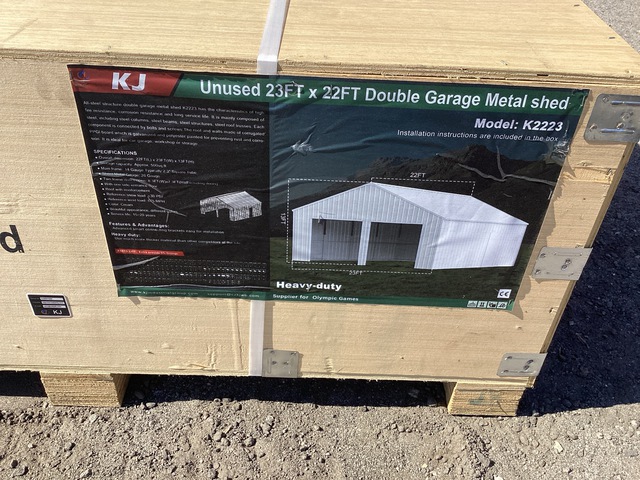 KJ K2223 Double Garage Metal Shed - Unused