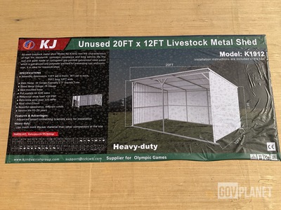 KJ K1912 Livestock Metal Shed - Unused