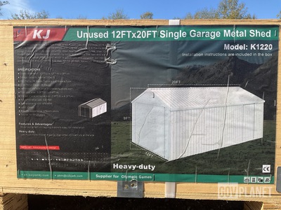 KJ K1220 Single Garage Metal Shed - Unused